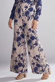 Peach & Blue Floral Pants Set HWD-0051