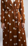 Brown & Cream Polka Dot Dress HWD-0052