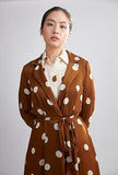 Brown & Cream Polka Dot Dress HWD-0052