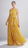 Mustard Stripe Long Dress HWD-0055