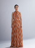 Orange & Peach Stripe Dress HWD-0048