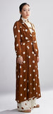 Brown & Cream Polka Dot Dress HWD-0052