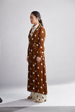 Brown & Cream Polka Dot Dress HWD-0052