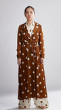 Brown & Cream Polka Dot Dress HWD-0052