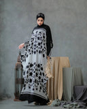 Black & White Kaftan Abaya HLK-0073