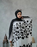 Black & White Kaftan Abaya HLK-0073