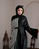 Black & White Houndstooth Abaya HAC-0018