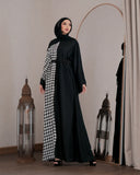 Black & White Houndstooth Abaya HAC-0018