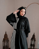 Black & White Houndstooth Abaya HAC-0018