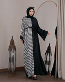 Black & White Houndstooth Abaya HAC-0018