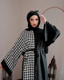 Black & White Houndstooth Abaya HAC-0018