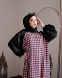 Pink Houndstooth Abaya HAC_0134