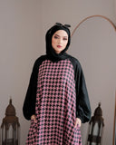 Pink Houndstooth Abaya HAC_0134