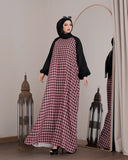 Pink Houndstooth Abaya HAC_0134