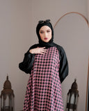 Pink Houndstooth Abaya HAC_0134