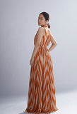 Orange & Peach Stripe Dress HWD-0048