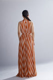 Orange & Peach Stripe Dress HWD-0048