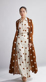 Brown & Cream Polka Dot Dress HWD-0052