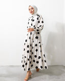 Polka Dot Abaya HLF-0015