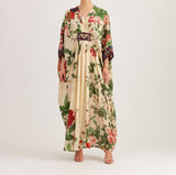 Butter Floral Long Kaftan AUG-0003