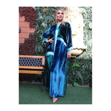 Blue & Green Velvet Gown HVC-0012