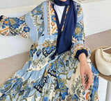 Blue Floral Frock AUG-0013