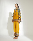 Mustard Floral Kaftan Trousers Set HED-0023