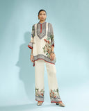 Beige Floral Shirt Trousers Set HED-0020