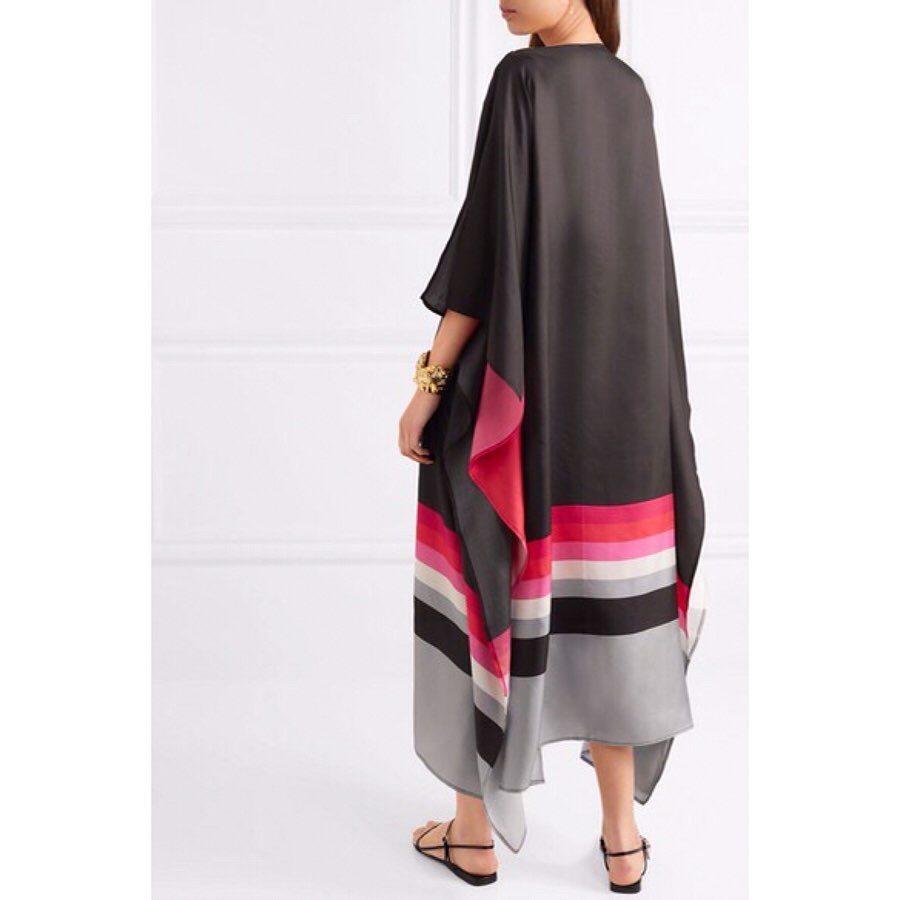 BLACK SILK KAFTAN