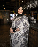 Black & White Abaya Kaftan HLK-0078