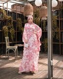 Pink Floral Kaftan Abaya HLK-0081