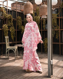 Pink Floral Kaftan Abaya HLK-0081