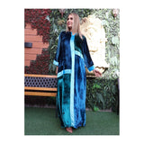 Blue & Green Velvet Gown HVC-0012