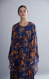 Blue & Orange Floral Kaftan HLK-0197