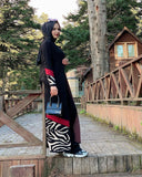 Black Zebra Print Abaya HAC-0033