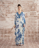 White & Blue Kaftan HWB-0002