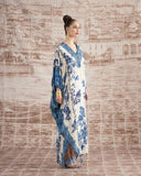 White & Blue Kaftan HWB-0002