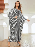 Black & white Lines Kaftan HLK-0187