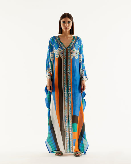 Blue- Multi RR Kaftan HLK-0175