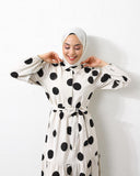 Polka Dot Abaya HLF-0015