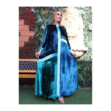 Blue & Green Velvet Gown HVC-0012