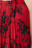 Red & Black Floral Dress HWD-0038