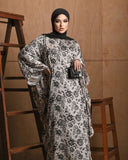 Black Floral Kaftan Abaya HAC-0025