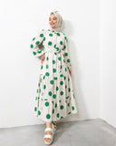 Polka Dot Abaya HLF-0014