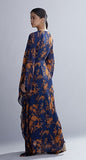 Blue & Orange Floral Kaftan HLK-0197