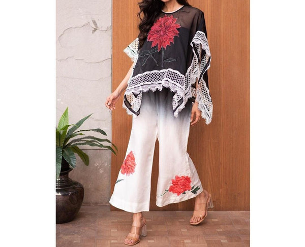 Black & White Red Applique Design HMAY-0011