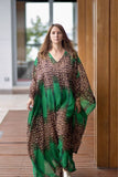 Cheetah Green Kaftan HSK-0006