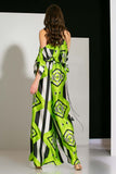 Black & Green Lines Dress HWD-0031