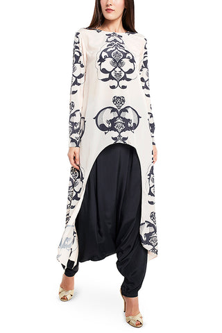 Blush Black Printed Tunic Set HED-0078