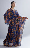 Blue & Orange Floral Kaftan HLK-0197